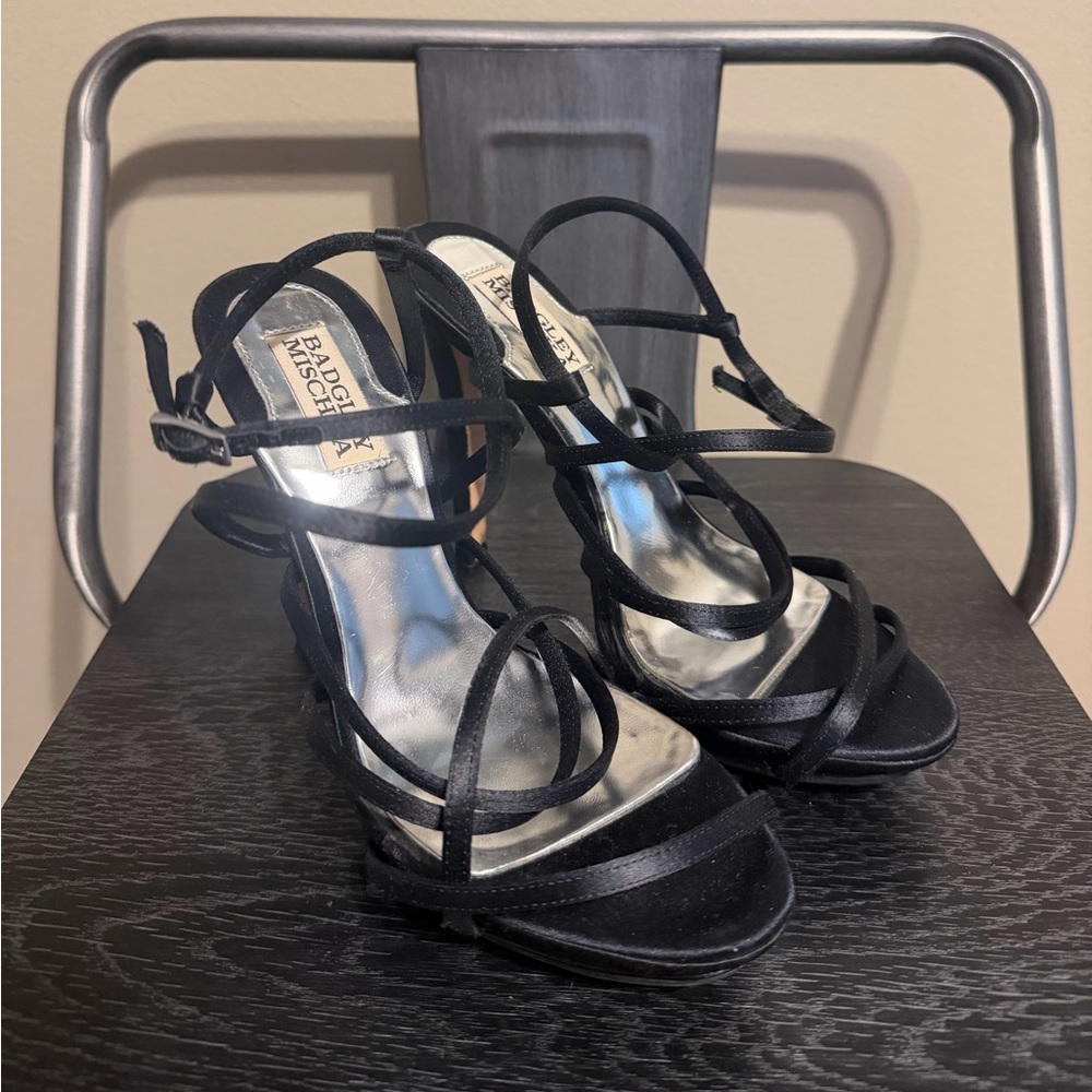 Badgley Mischka Black Strappy Heels